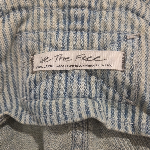 NWOT Free People Overall Smock Mini Railroad Dress size XL - Picture 3 of 6